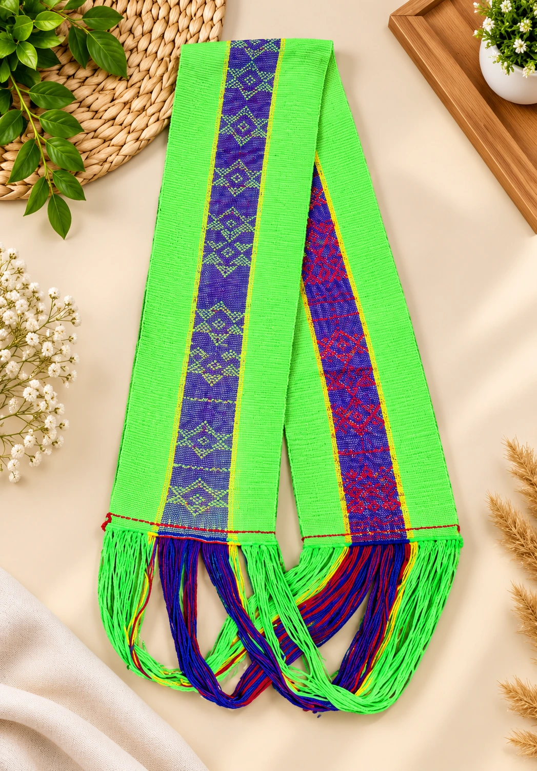 Selendang Tenun Motif Timor (Kombinasi 3 Warna)